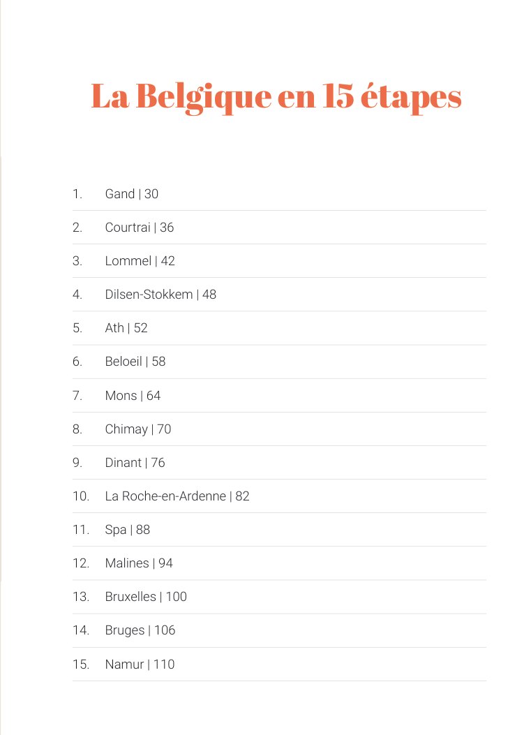 p. 29 — Les quinze étapes, à piocher et à composer soi-même