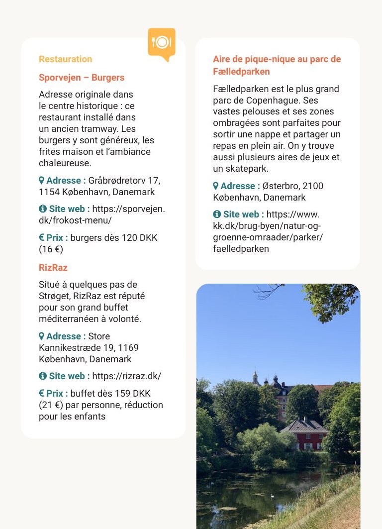 p. 55 — Où manger, et les aires de pique-nique repérées
