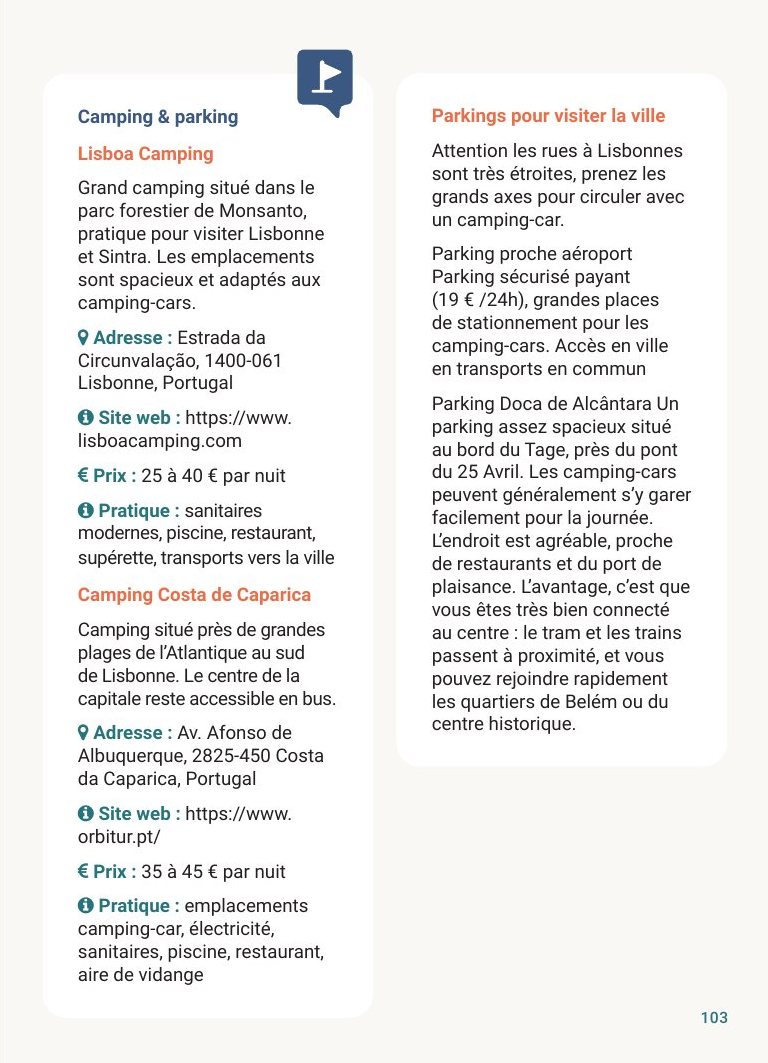p. 103 — Où laisser le camping-car dans une ville aux rues étroites