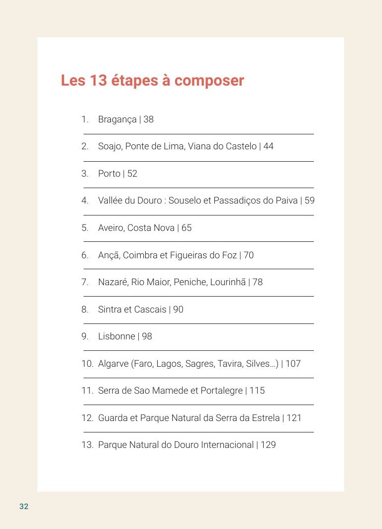 p. 32 — Les treize étapes, à piocher et à composer soi-même