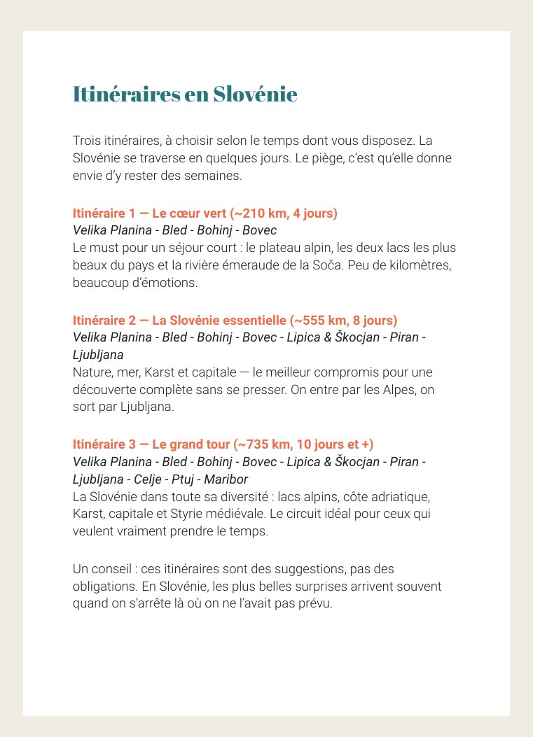 p. 28 — Trois itinéraires kilométrés, de 4 à 10 jours